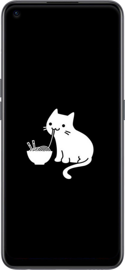 Силиконовый чехол С милым котом на черном фоне для OnePlus Nord CE 2 - 6528u-2589 изображение 