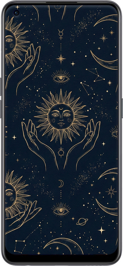 Силиконовый чехол Celestial Harmony: Sun & Moon Gold Mystic Pattern для OnePlus Nord CE 2 - 6778u-2589 изображение 