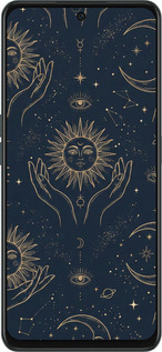 Силиконовый чехол Celestial Harmony: Sun & Moon Gold Mystic Pattern для OnePlus Nord CE 3 Lite 5G - 6778u-3144 изображение 