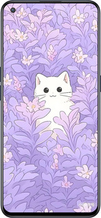 Силиконовый чехол Котик в цветах для OnePlus Nord CE 5G/CORE Edition 5G - 6390u-3484 изображение 