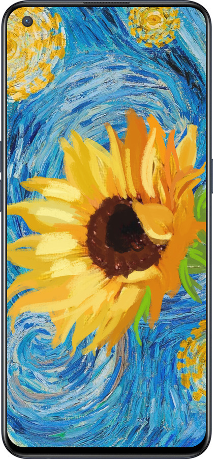 Силиконовый чехол Цветы желто-голубые для OnePlus Nord CE 5G/CORE Edition 5G - 5308u-3484 изображение 