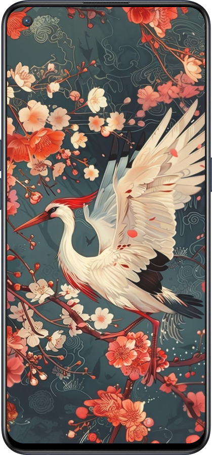 Силиконовый чехол Сакура и аист для OnePlus Nord CE 5G/CORE Edition 5G - 6108u-3484 изображение 