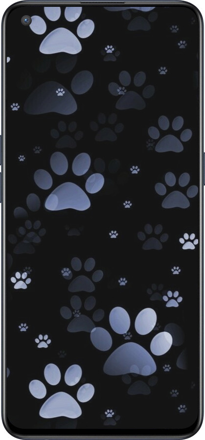 Силиконовый чехол С синими отпечатками лап для OnePlus Nord CE 5G/CORE Edition 5G - 6441u-3484 изображение 