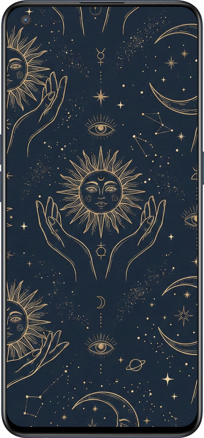Силиконовый чехол Celestial Harmony: Sun & Moon Gold Mystic Pattern для OnePlus Nord CE 5G/CORE Edition 5G - 6778u-3484 изображение 