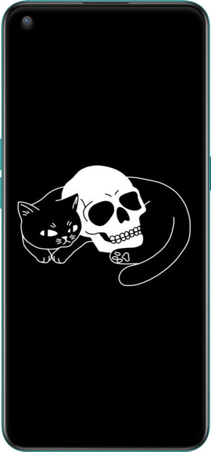 TPU чехол С изображением кота и черепа для OnePlus Nord CE - 6491b-2382 изображение 