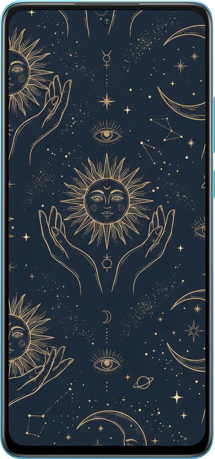 Силиконовый чехол Celestial Harmony: Sun & Moon Gold Mystic Pattern для OnePlus Nord CE4 Lite - 6778u-3766 изображение 