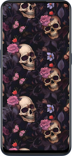 Силиконовый чехол Черепа и розы для OnePlus Nord N10 5G - 6316u-3655 изображение 