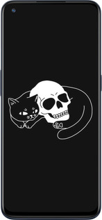 Силиконовый чехол С изображением кота и черепа для OnePlus Nord N10 5G - 6491u-3655 изображение 