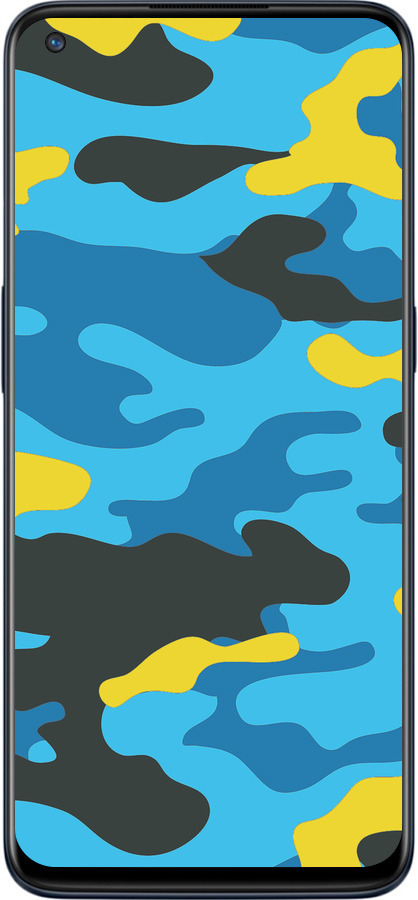 Силиконовый чехол Желто-голубой камуфляж для OnePlus Nord N10 5G - 1084u-3655 изображение 