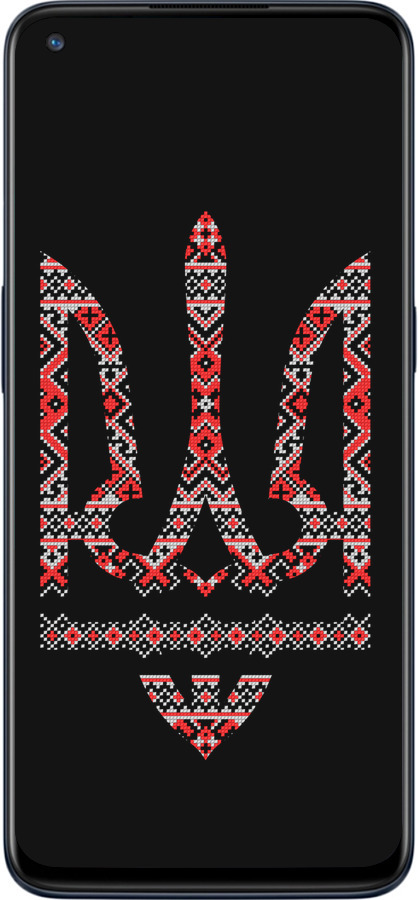 Силиконовый чехол Герб - вышиванка на черном фоне для OnePlus Nord N10 5G - 1196u-3655 изображение 