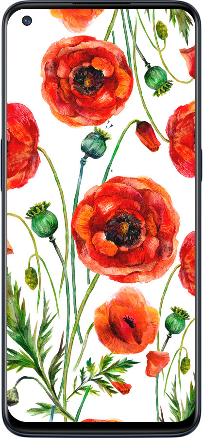 Силиконовый чехол Нарисованные маки для OnePlus Nord N10 5G - 4278u-3655 изображение 