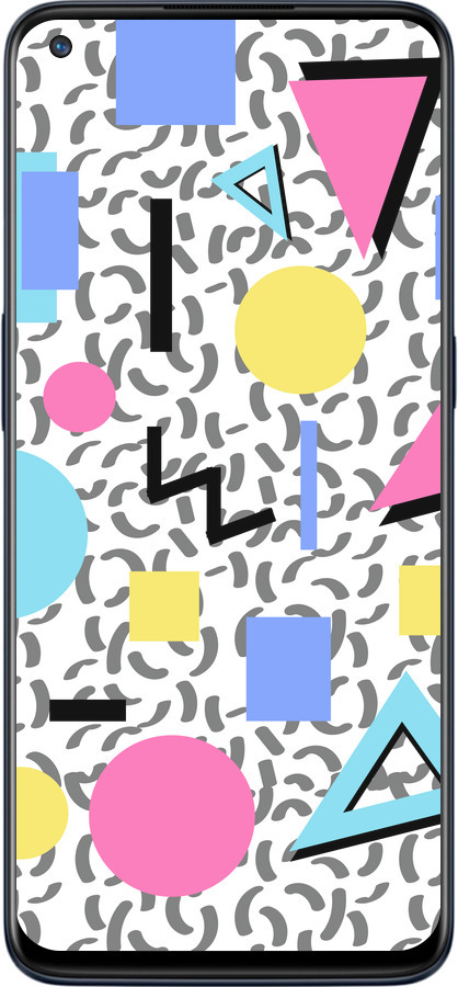 Силиконовый чехол Color shapes для OnePlus Nord N10 5G - 4893u-3655 изображение 