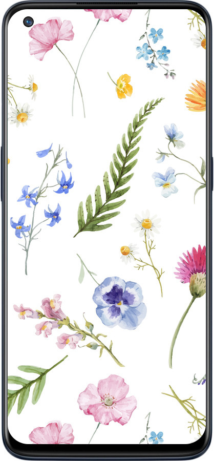 Силиконовый чехол Цветочный фон v2 для OnePlus Nord N10 5G - 5472u-3655 изображение 