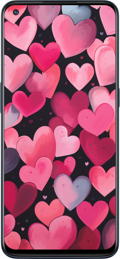 Силиконовый чехол Сердечки 4 для OnePlus Nord N10 5G - 5662u-3655 изображение 