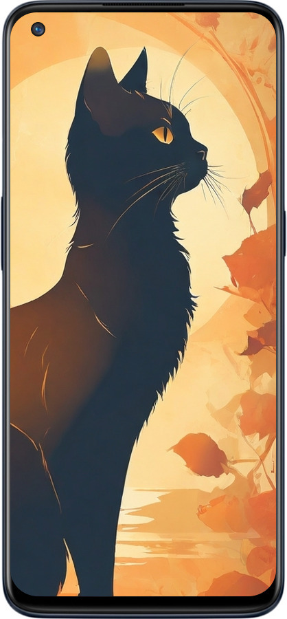 Силіконовий чехол Чорна кішка v2 для OnePlus Nord N10 5G - 5830u-3655 изображение 