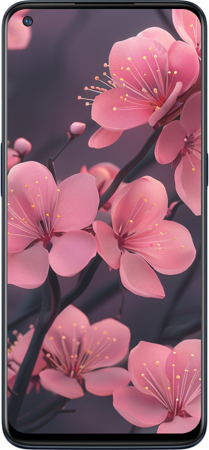 Силиконовый чехол Пурпурная сакура для OnePlus Nord N10 5G - 6075u-3655 изображение 