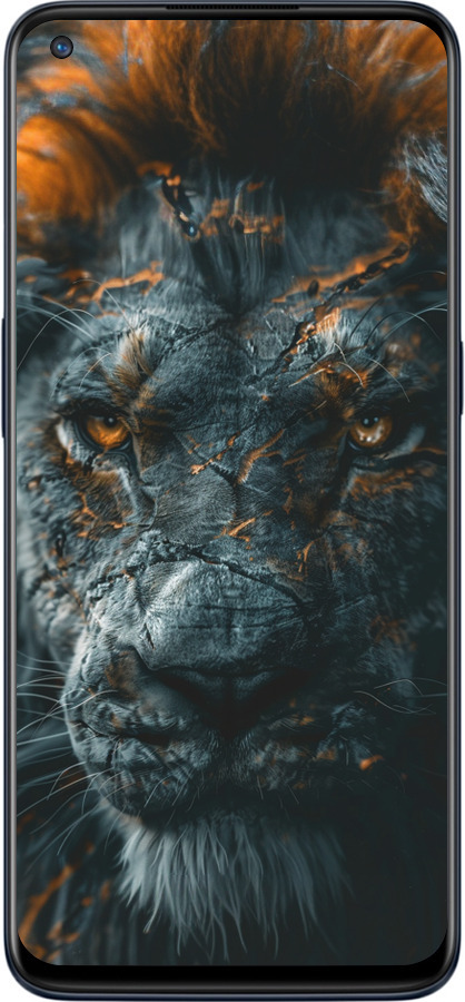 Силиконовый чехол Пламенный лев для OnePlus Nord N10 5G - 6153u-3655 изображение 