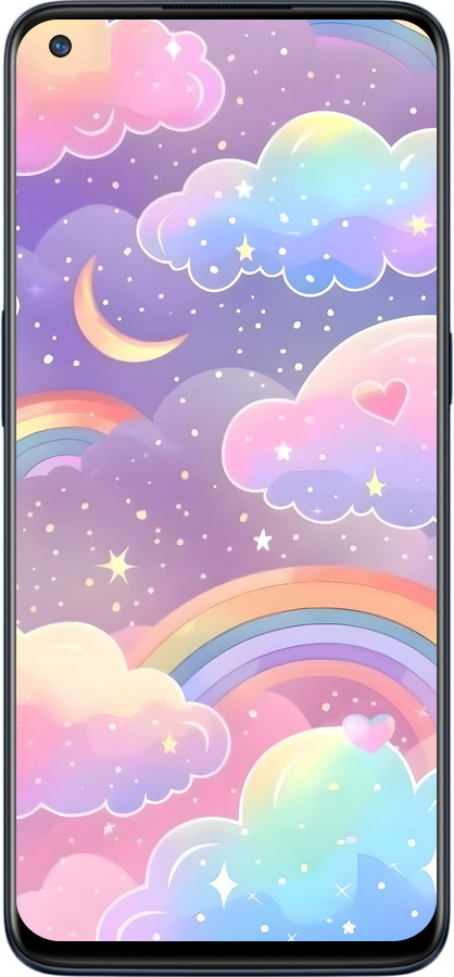 Силиконовый чехол Облака и радуга для OnePlus Nord N10 5G - 6312u-3655 изображение 