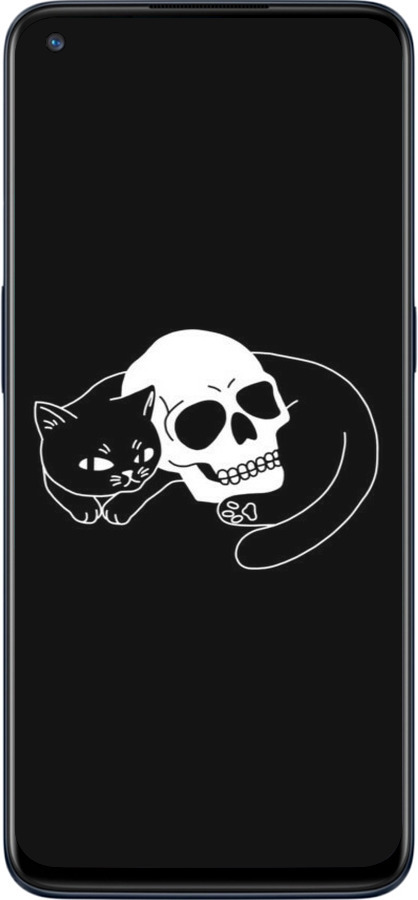 Силиконовый чехол С изображением кота и черепа для OnePlus Nord N10 5G - 6491u-3655 изображение 