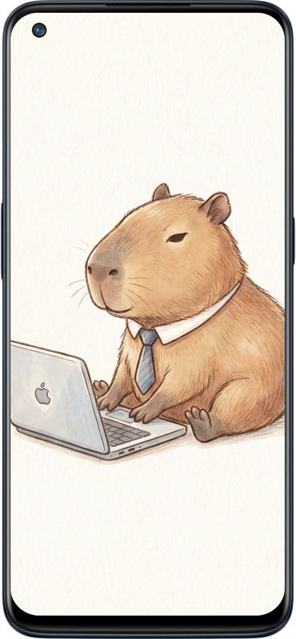 Силіконовий чехол Funny Capybara CEO Working для OnePlus Nord N10 5G - 6777u-3655 изображение 