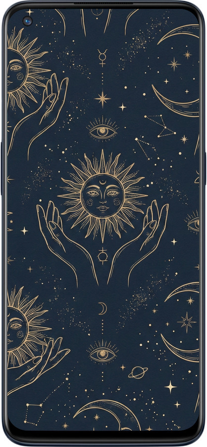 Силіконовий чехол Celestial Harmony: Sun & Moon Gold Mystic Pattern для OnePlus Nord N10 5G - 6778u-3655 изображение 