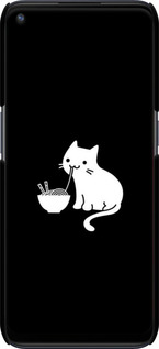 3D пластиковый матовый чехол С милым котом на черном фоне для OnePlus Nord N100 - 6528m-2130 изображение 