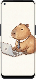 3D пластиковий матовий чехол Funny Capybara CEO Working для OnePlus Nord N100 - 6777m-2130 изображение 