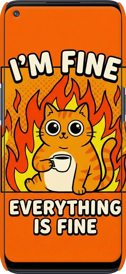 3D пластиковый матовый чехол Funny Cat для OnePlus Nord N100 - 6786m-2130 изображение 