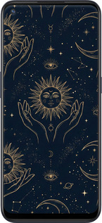 Силиконовый чехол Celestial Harmony: Sun & Moon Gold Mystic Pattern для OnePlus Nord N100 - 6778u-2130 изображение 