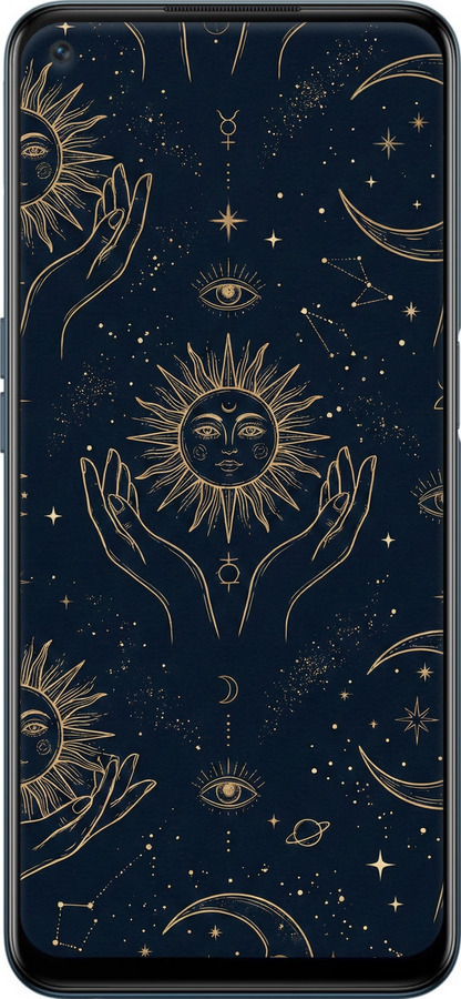 Силиконовый чехол Celestial Harmony: Sun & Moon Gold Mystic Pattern для OnePlus Nord N200 - 6778u-2384 изображение 