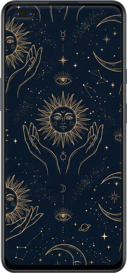 Силиконовый чехол Celestial Harmony: Sun & Moon Gold Mystic Pattern для OnePlus Nord - 6778u-2046 изображение 