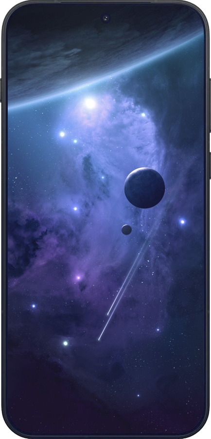 Силиконовый чехол Планеты в синем космосе для OnePlus OnePlus 15 - 171u-4186 изображение 