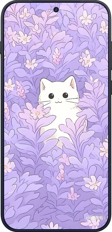Силіконовий чехол Котик в цветах для OnePlus OnePlus 15 - 6390u-4186 изображение 
