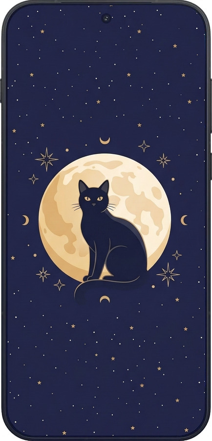 Силіконовий чехол Cute Cat Celestial/Witchy для OnePlus OnePlus 15 - 6787u-4186 изображение 