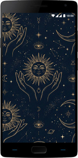 Силиконовый чехол Celestial Harmony: Sun & Moon Gold Mystic Pattern для OnePlus 2 - 6778u-386 изображение 