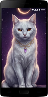 Силиконовый чехол Mystic White Cat Gothic Dark Purple Gold для OnePlus 2 - 6805u-386 изображение 