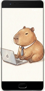 3D пластиковий матовий чехол Funny Capybara CEO Working для OnePlus 3 - 6777m-334 изображение 