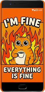 3D пластиковый матовый чехол Funny Cat для OnePlus 3 - 6786m-334 изображение 