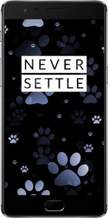 Силиконовый чехол С синими отпечатками лап для OnePlus 3 - 6441u-334 изображение 