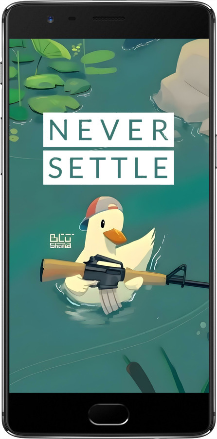 2D пластиковий чехол Каченя з автоматом для OnePlus 3 - 6356t-334 изображение 