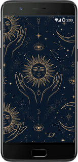 Силиконовый чехол Celestial Harmony: Sun & Moon Gold Mystic Pattern для OnePlus 5 - 6778u-969 изображение 