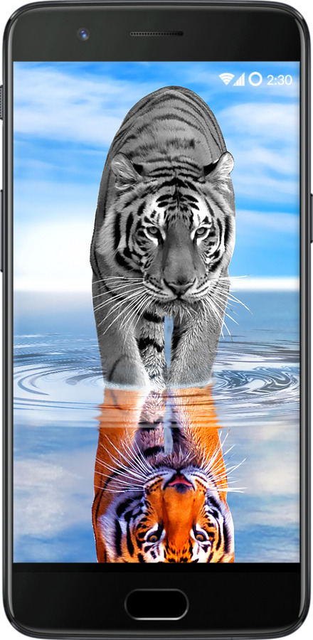 Силиконовый чехол Тигр для OnePlus 5 - 6016u-969 изображение 