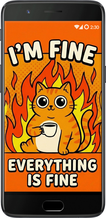 Силіконовий чехол Funny Cat для OnePlus 5 - 6786u-969 изображение 