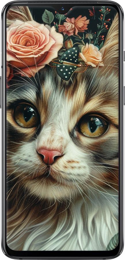 TPU чехол Cats and flowers для OnePlus 7 - 6069b-1740 изображение 