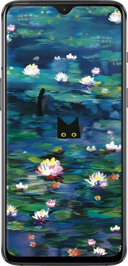 TPU чехол Чехол с изображением водяных лилий Моне и кошек для OnePlus 7 - 6399b-1740 изображение 