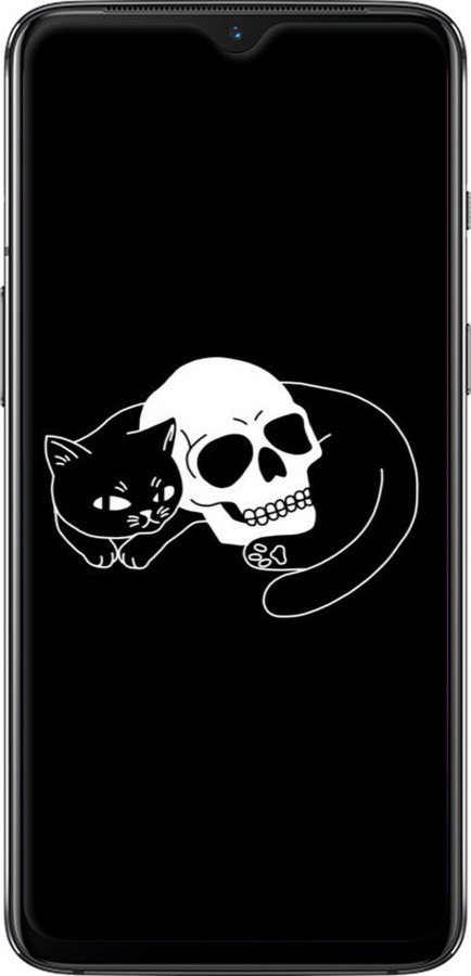 TPU чехол Із зображенням кота та черепа для OnePlus 7 - 6491b-1740 изображение 