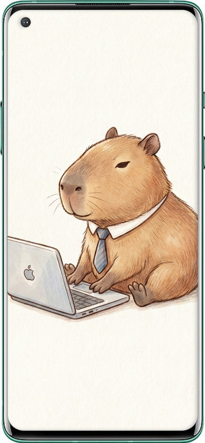 2D пластиковый чехол Funny Capybara CEO Working для OnePlus 8 - 6777t-1902 изображение 