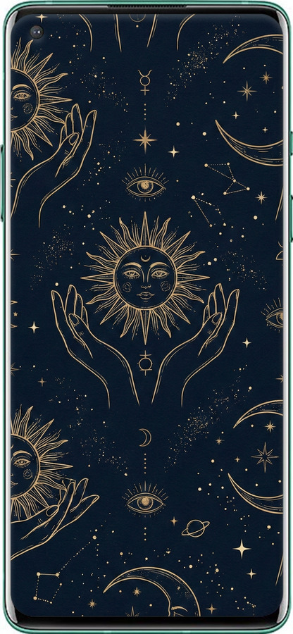 2D пластиковый чехол Celestial Harmony: Sun & Moon Gold Mystic Pattern для OnePlus 8 - 6778t-1902 изображение 