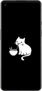 2D пластиковий чехол Милий кіт на чорному фоні для OnePlus 9 - 6528t-2249 изображение 