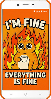 3D пластиковый глянцевый чехол Funny Cat для OnePlus X - 6786c-385 изображение 